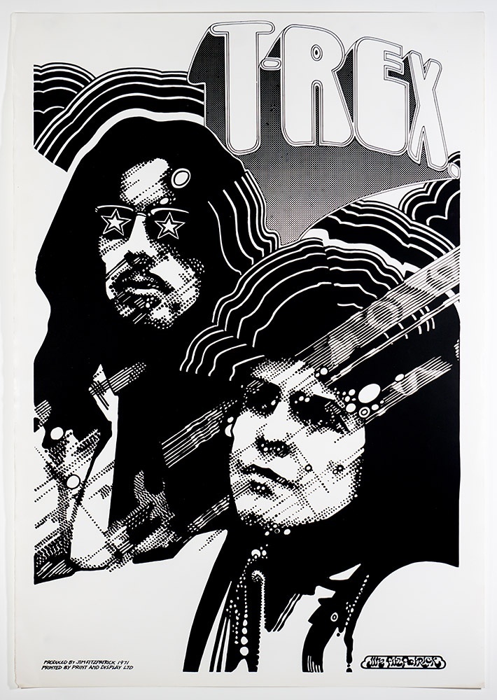 T-REX 1972 Original Vintage Silkscreen Print – Jim FitzPatrick
