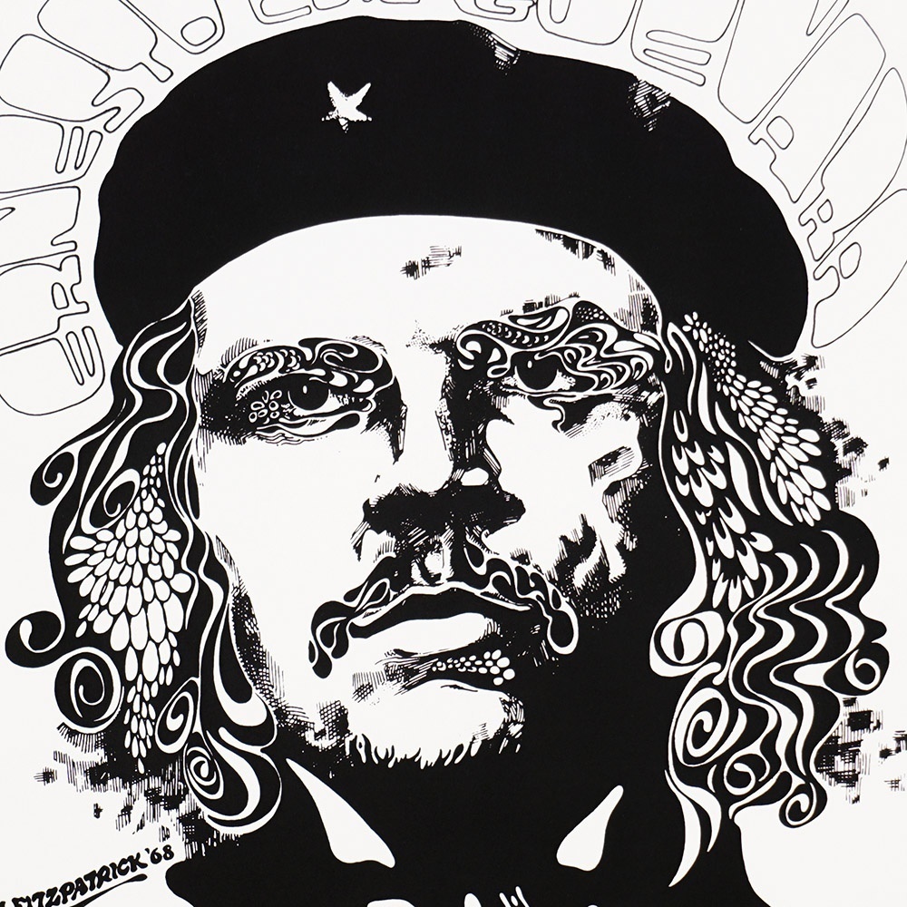 Che Guevara Viva Che 1968 Black And White Original Vintage Silkscreen